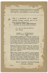 Walt Disney Signed Print of Mickey Mouse for Mickey's 25th Anniversary -- With Phil Sears COA